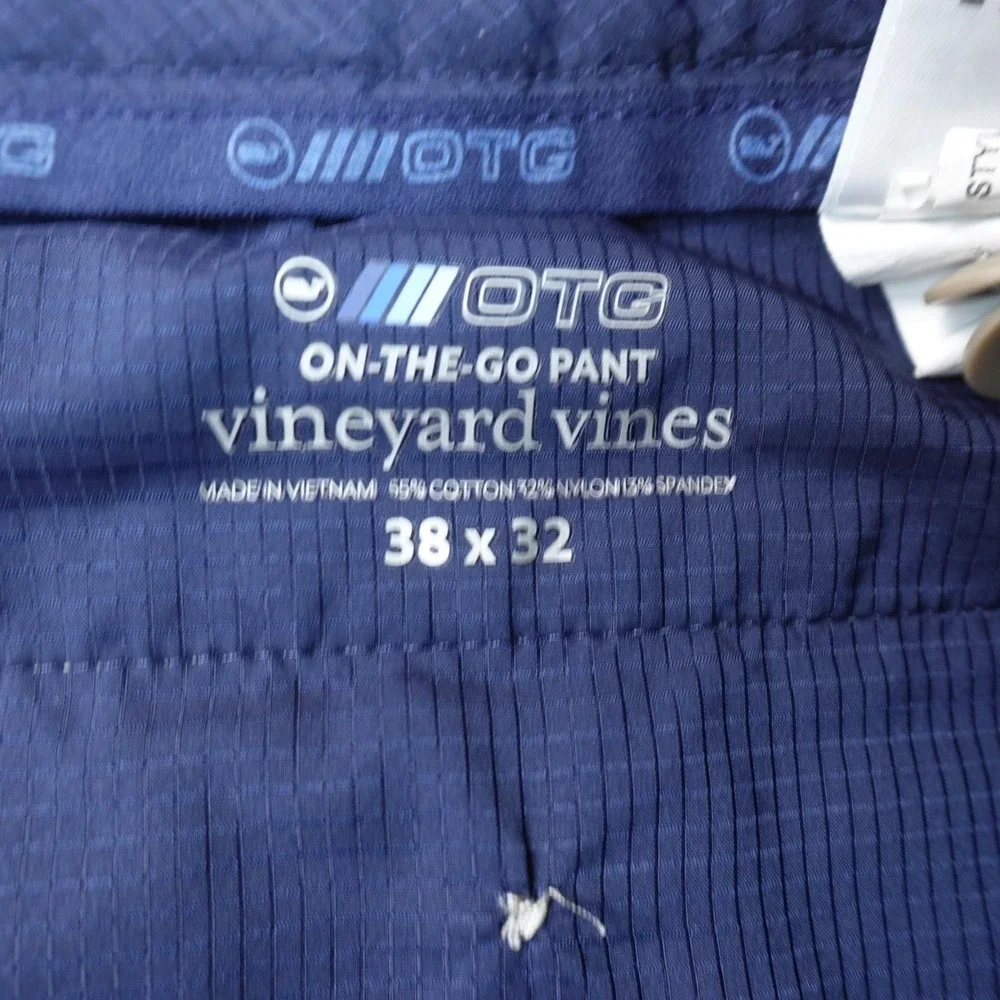 Vineyard Vines Pants Mens 38X32 Beige On The Go Chino Performance Golf Stretch